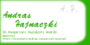 andras hajnaczki business card