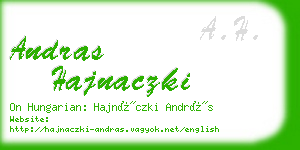 andras hajnaczki business card